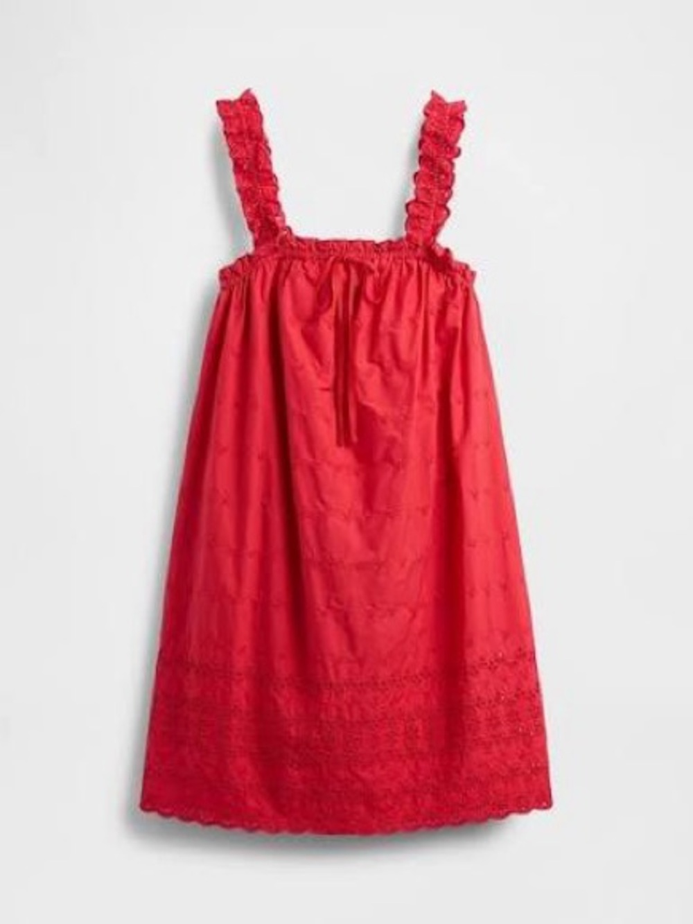 Gap x DOEN Red Mini Eyelet Dress